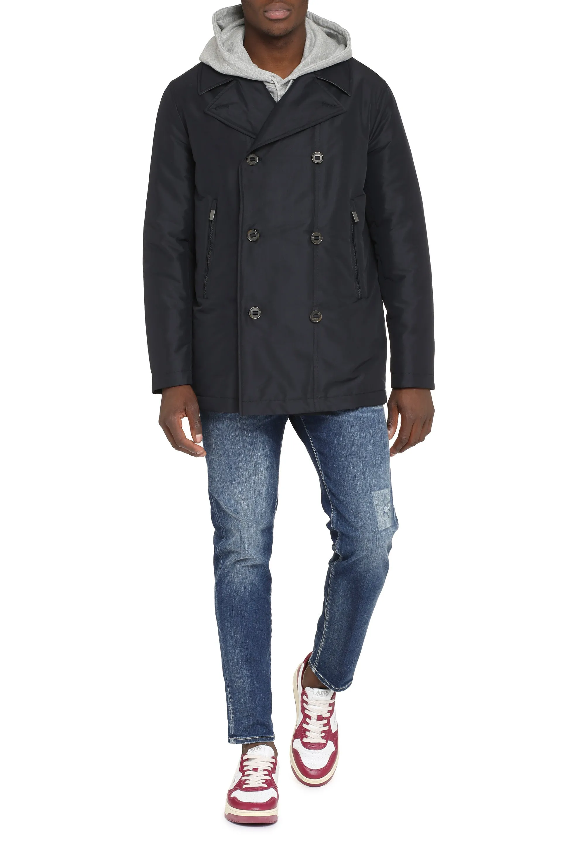Padded double-breast peacoat