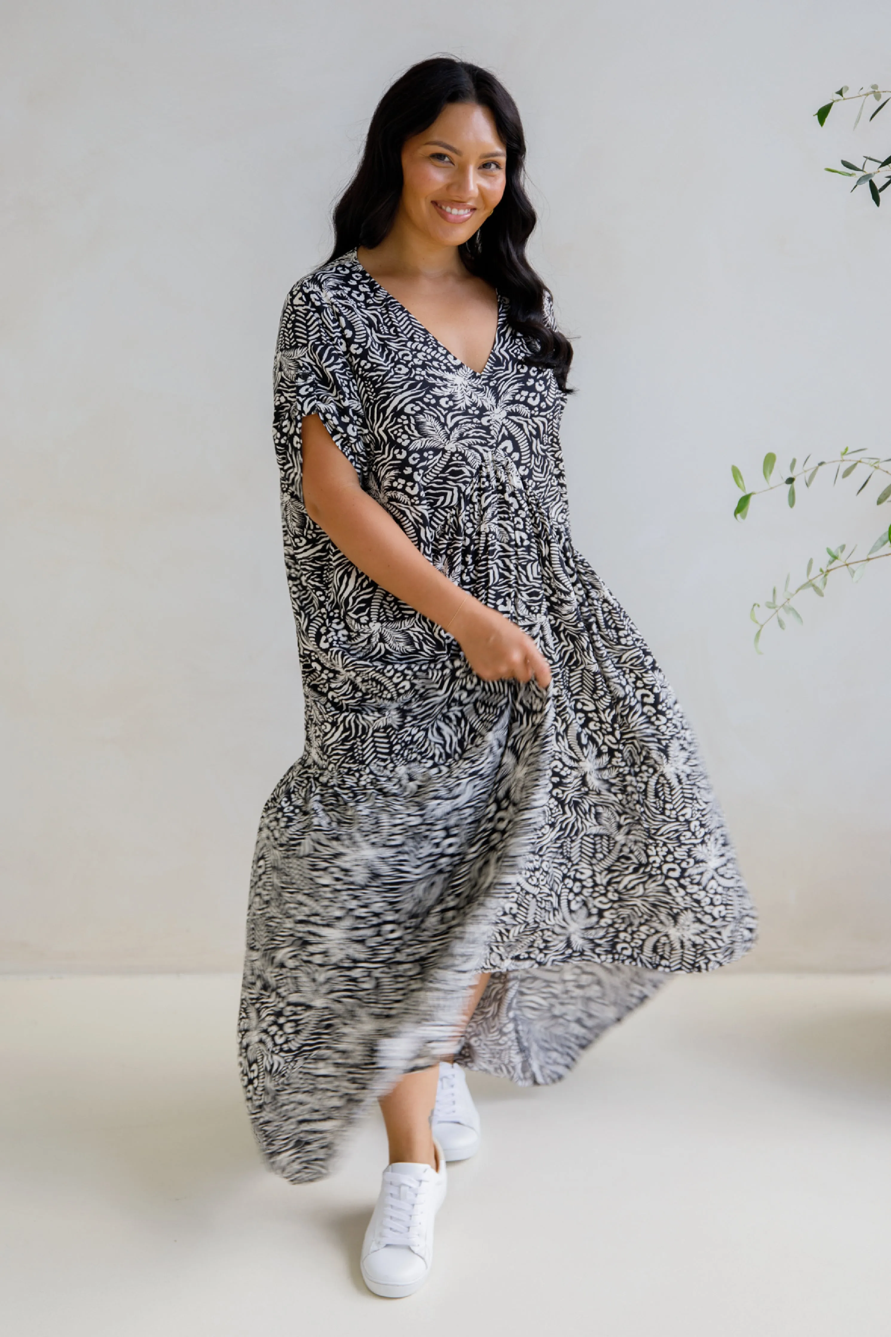 Peak Maxi Dress | Black Palm Cove | FINAL SALE