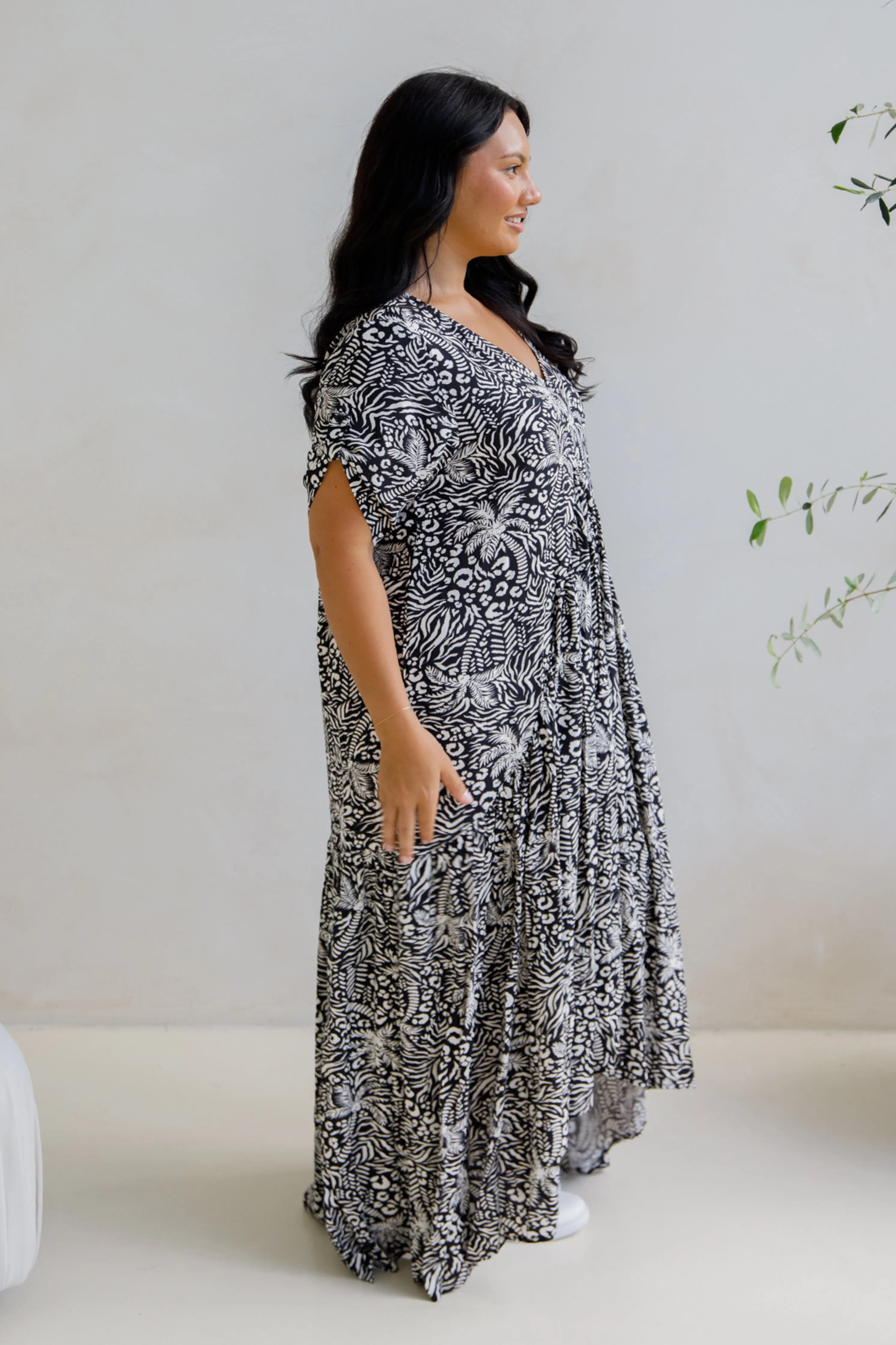 Peak Maxi Dress | Black Palm Cove | FINAL SALE