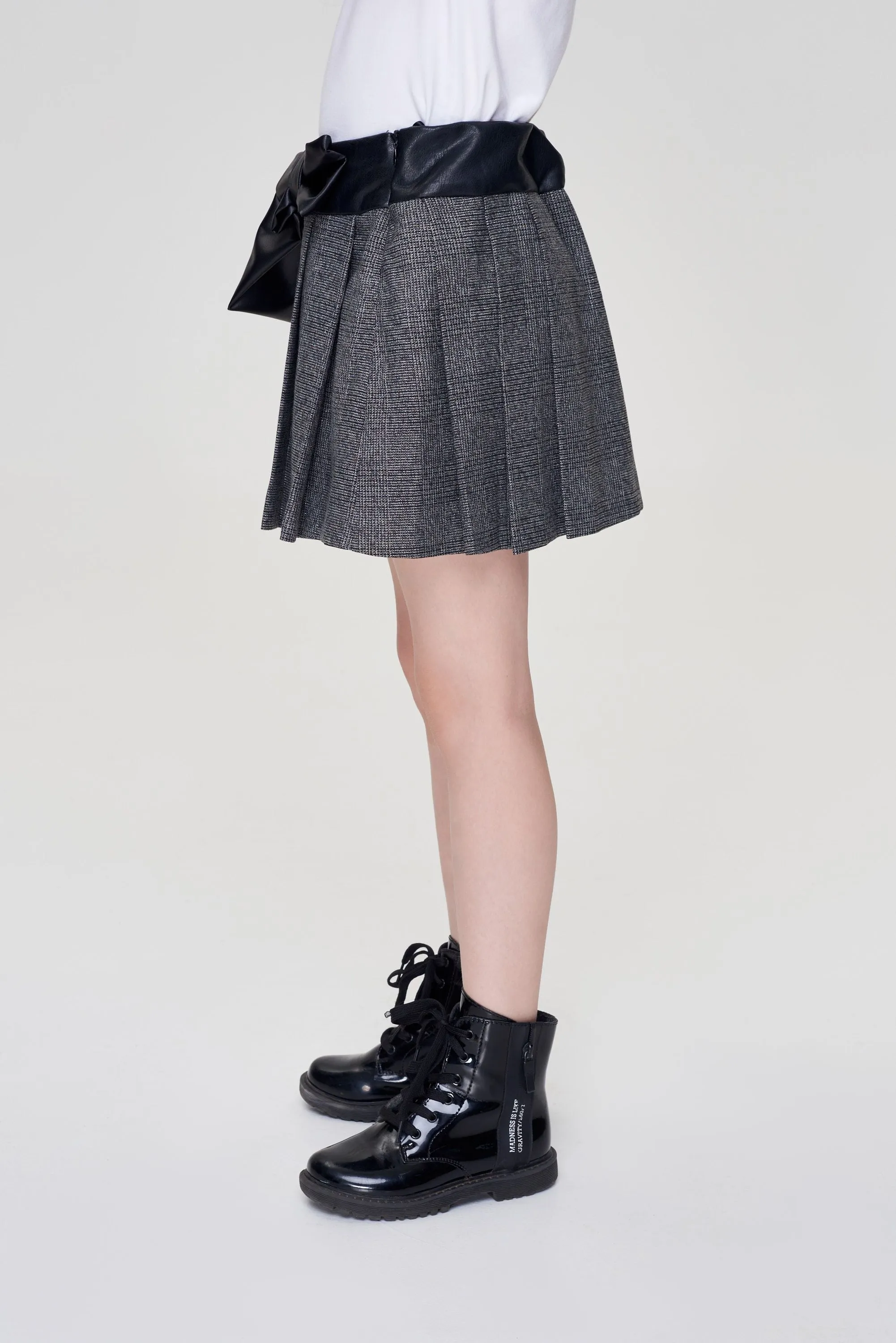 Pearl Chain Pleated Skirt