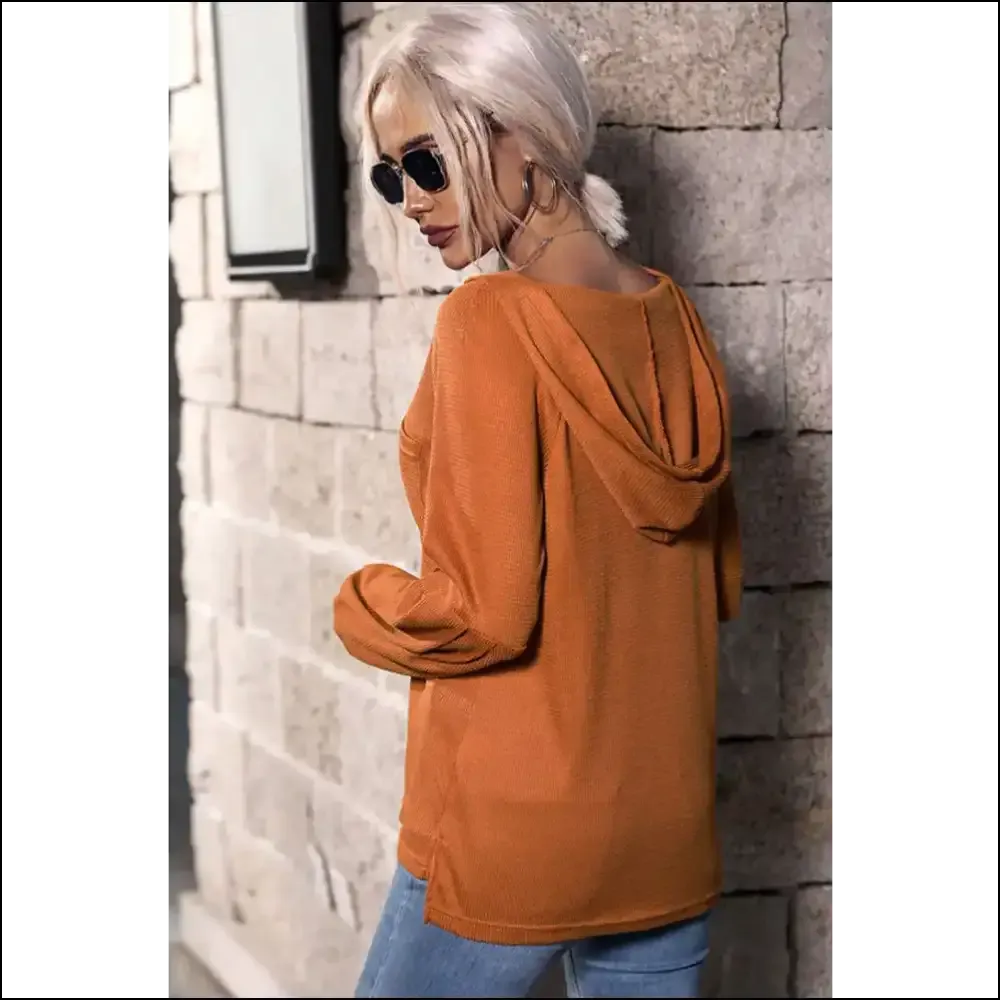 Perfee Playful Long Sleeve High-Low Hoodie