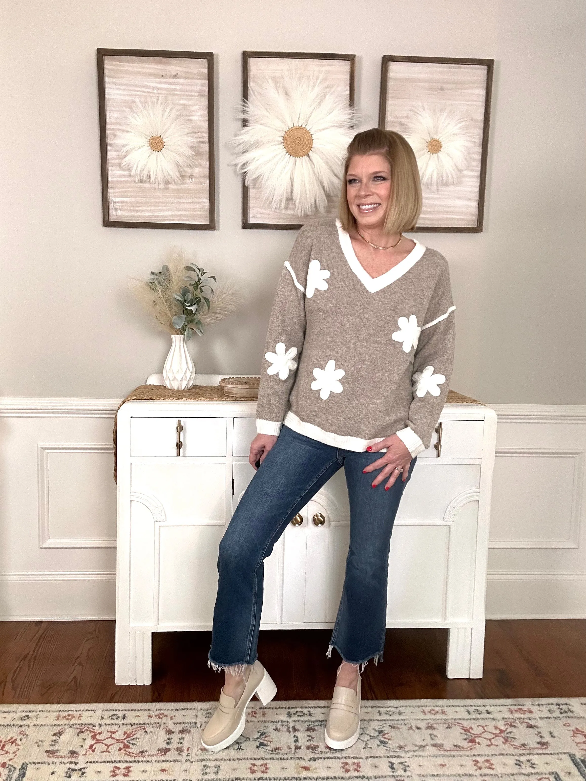 Petal Blossom Sweater | Mocha