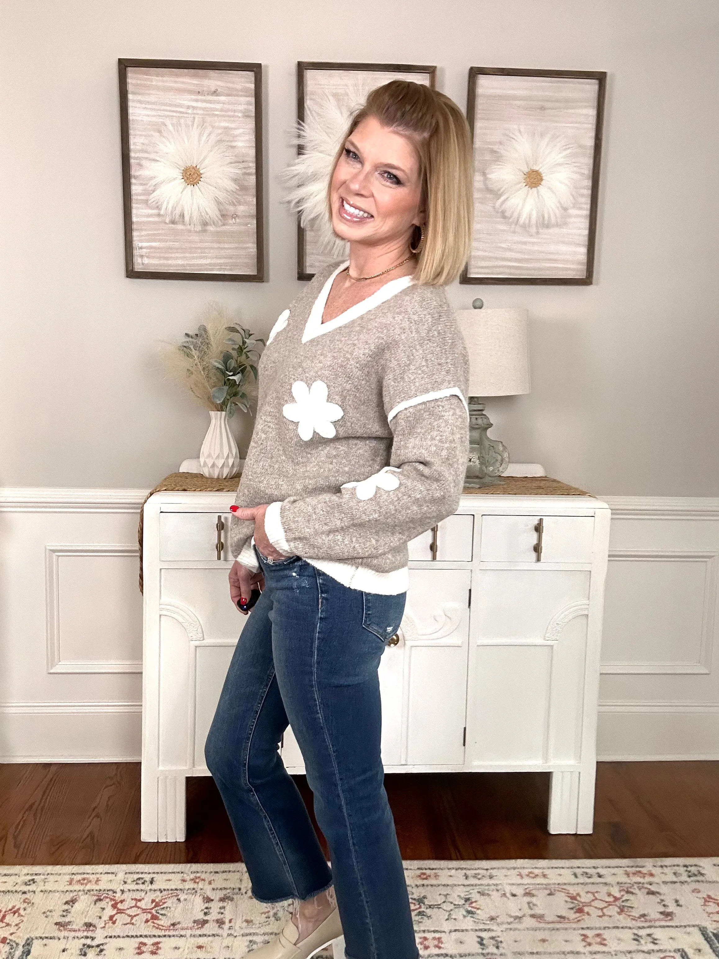 Petal Blossom Sweater | Mocha