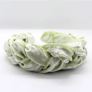 Pistachio Velvet Braided Headband