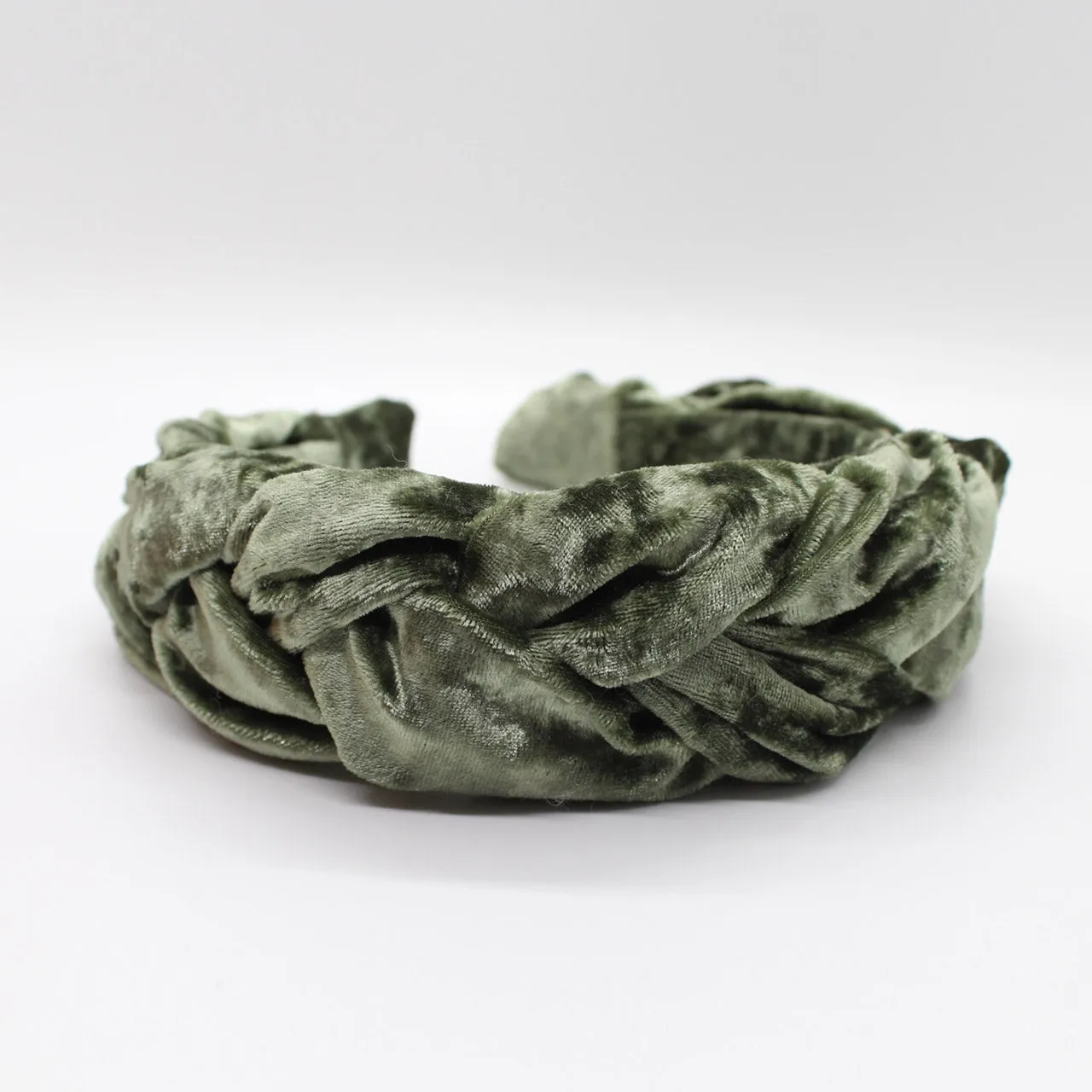 Pistachio Velvet Braided Headband