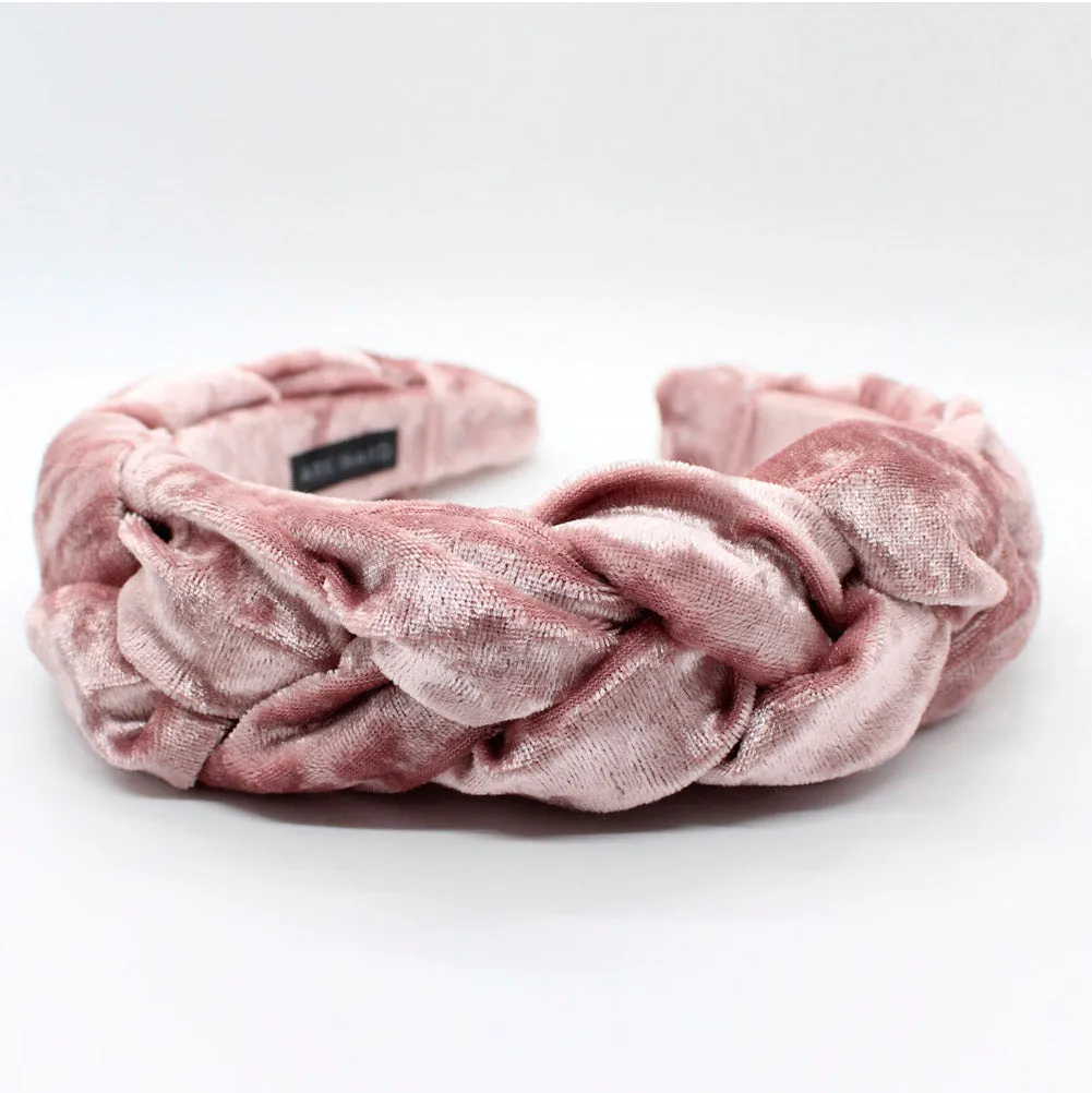 Pistachio Velvet Braided Headband