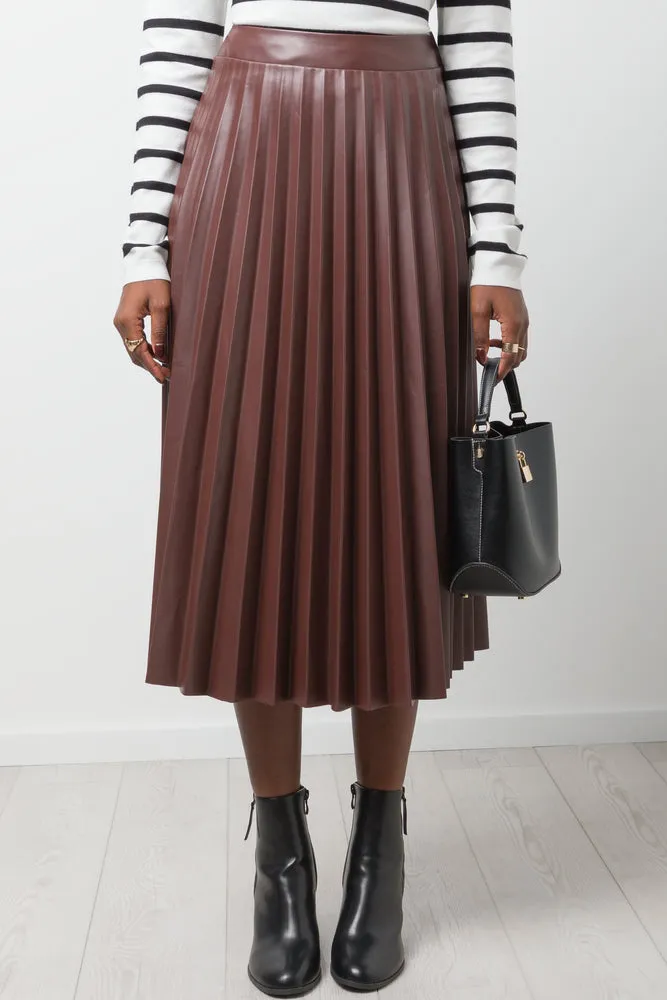 Pleated Skirt Brown