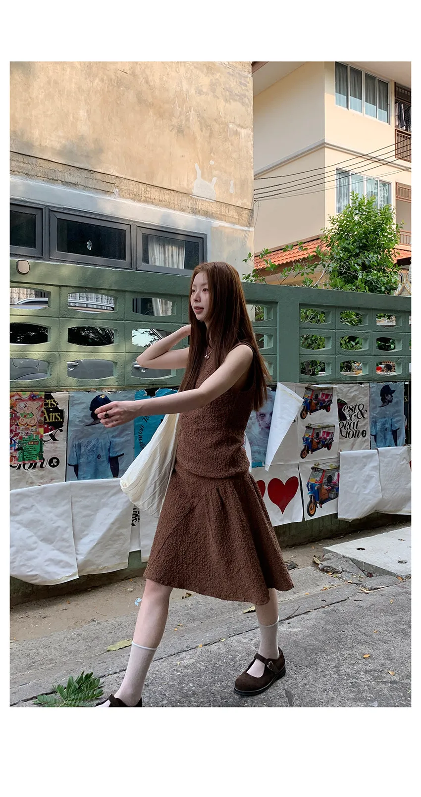 pleated texture  skirt