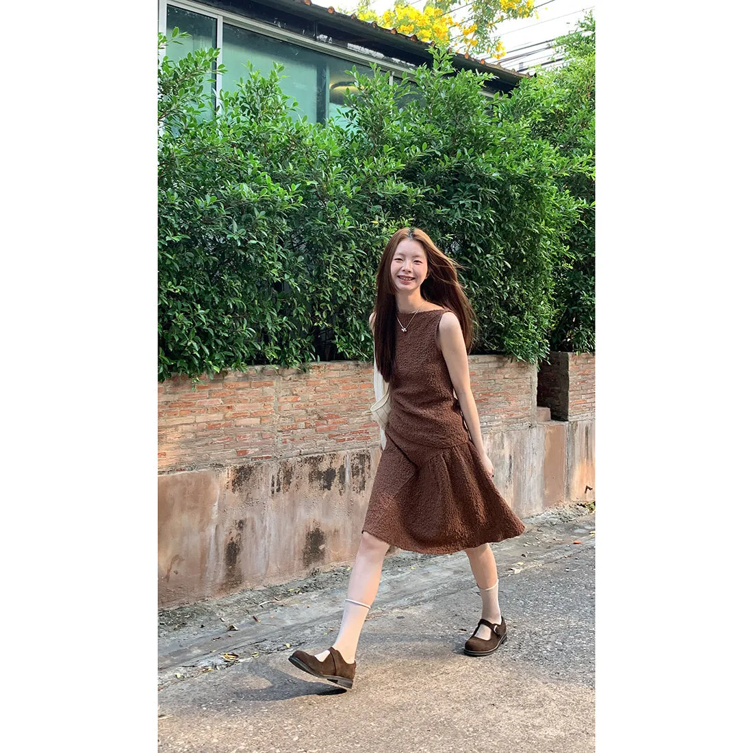 pleated texture  skirt