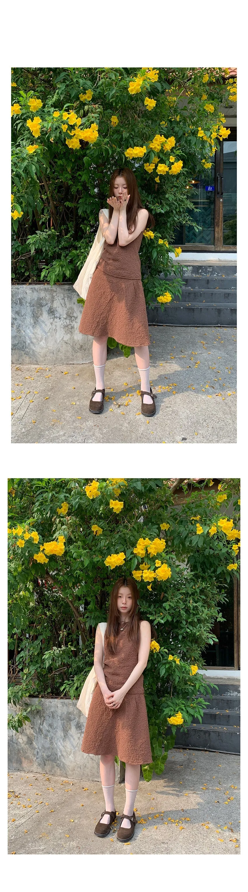 pleated texture  skirt