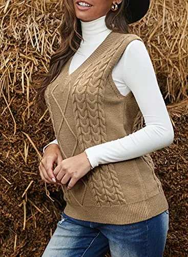 Plus Size Cable Knit Sweater Vest