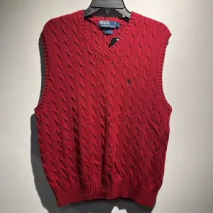 POLO BY RALPH LAUREN CABLEKNIT V-NECK SWEATER VEST
