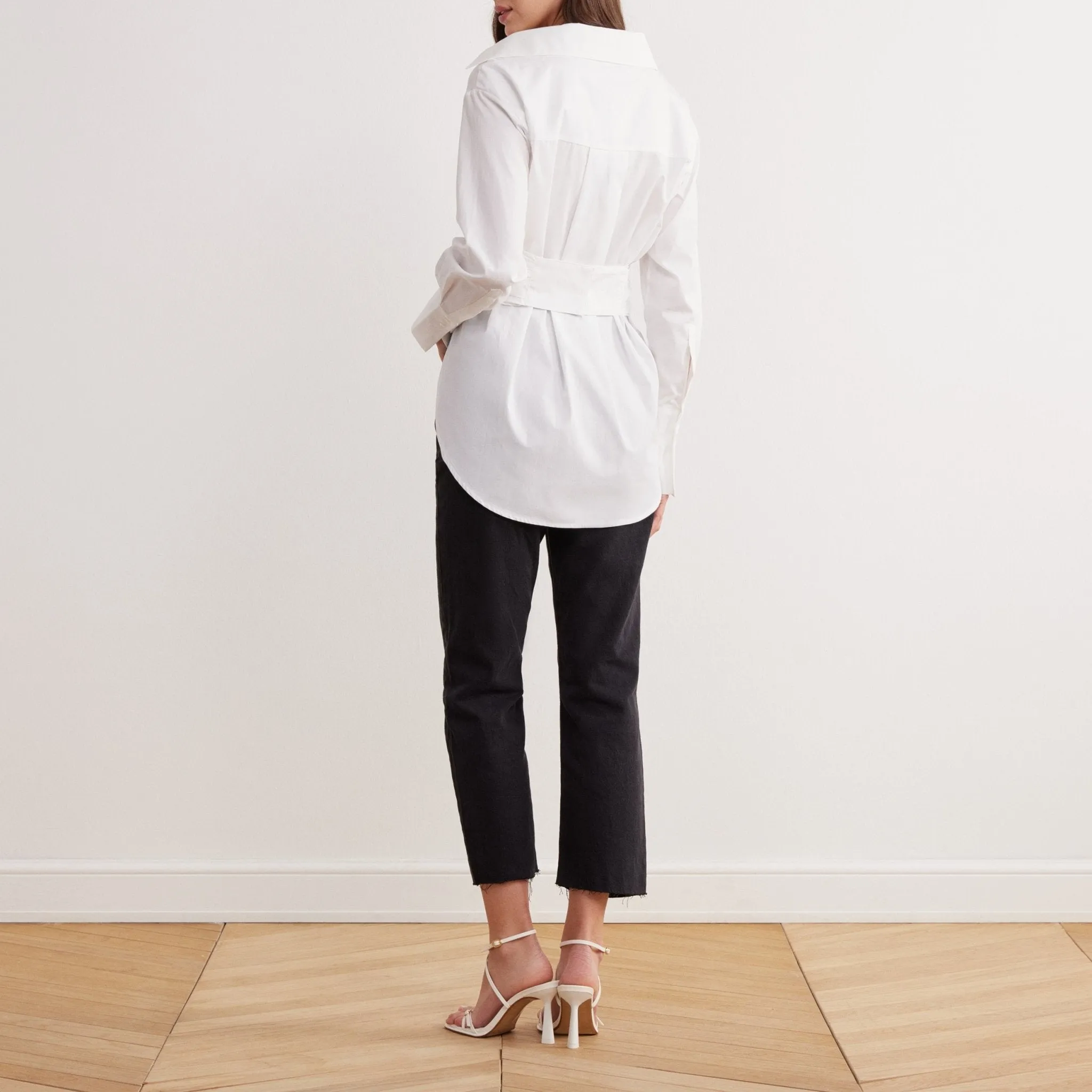 Poplin Long Sleeve Wrap Shirt