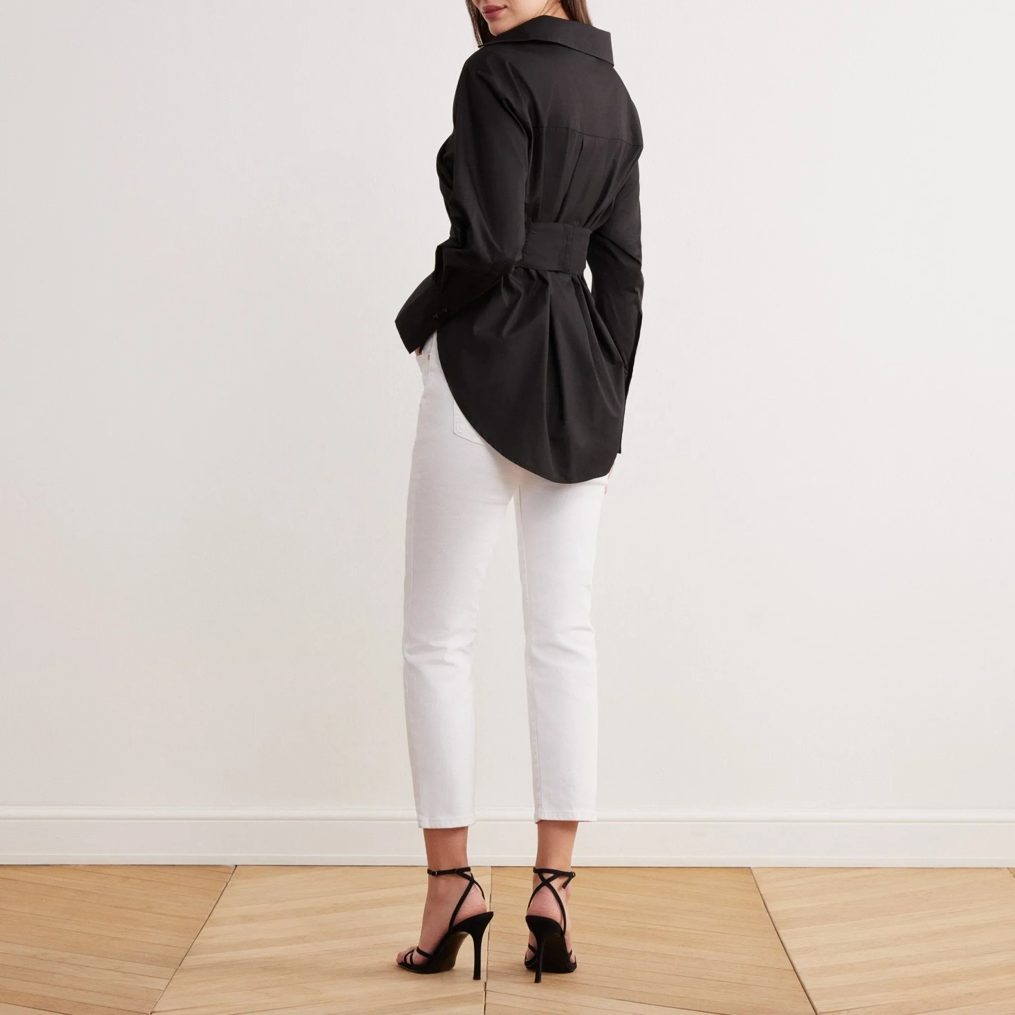 Poplin Long Sleeve Wrap Shirt