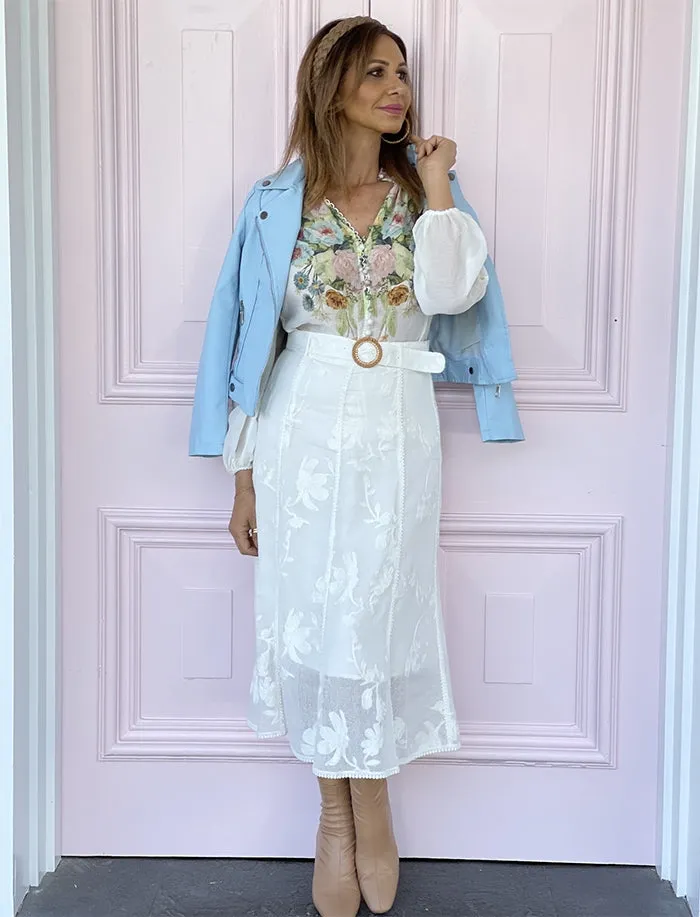 Powder Blue Biker Jacket
