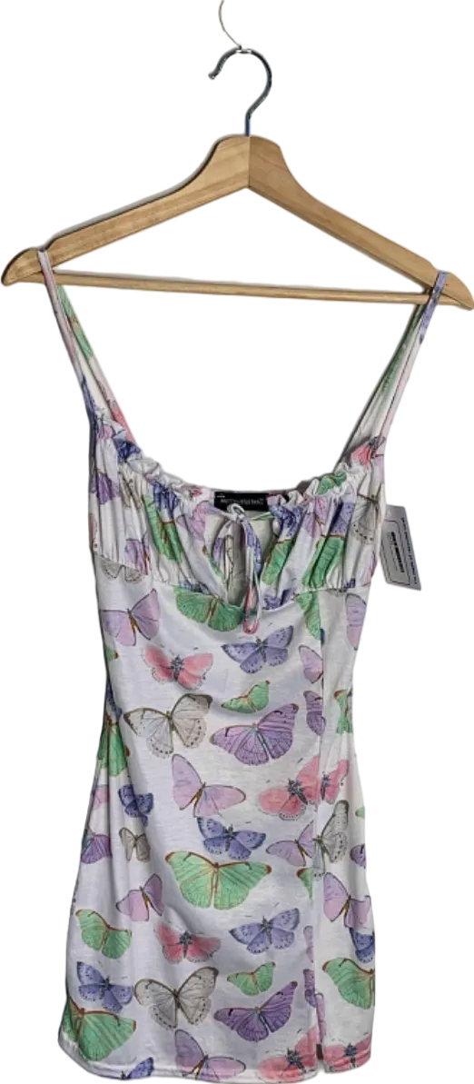 PrettyLittleThing Butterfly Print Mini Dress UK 6