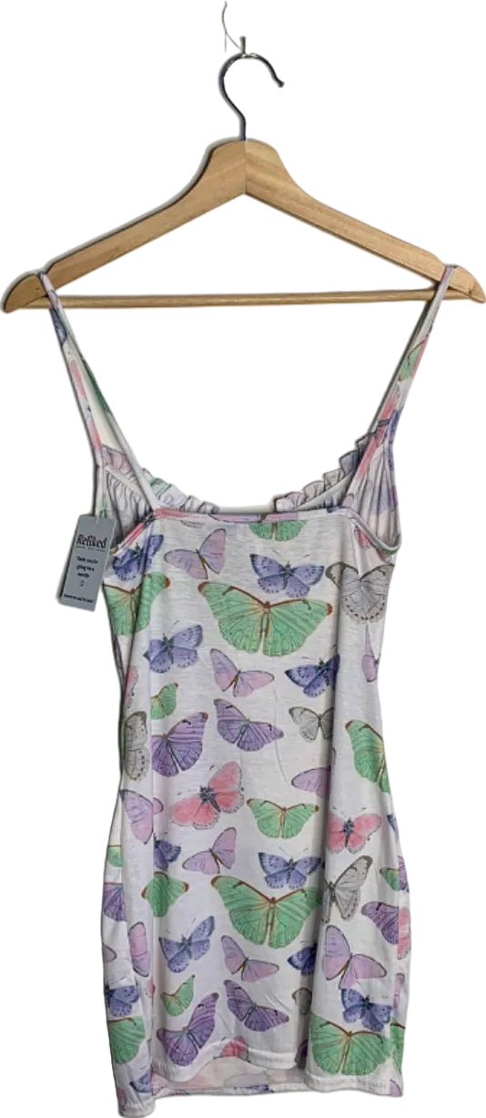 PrettyLittleThing Butterfly Print Mini Dress UK 6