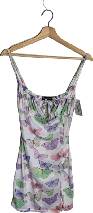 PrettyLittleThing Butterfly Print Mini Dress UK 6