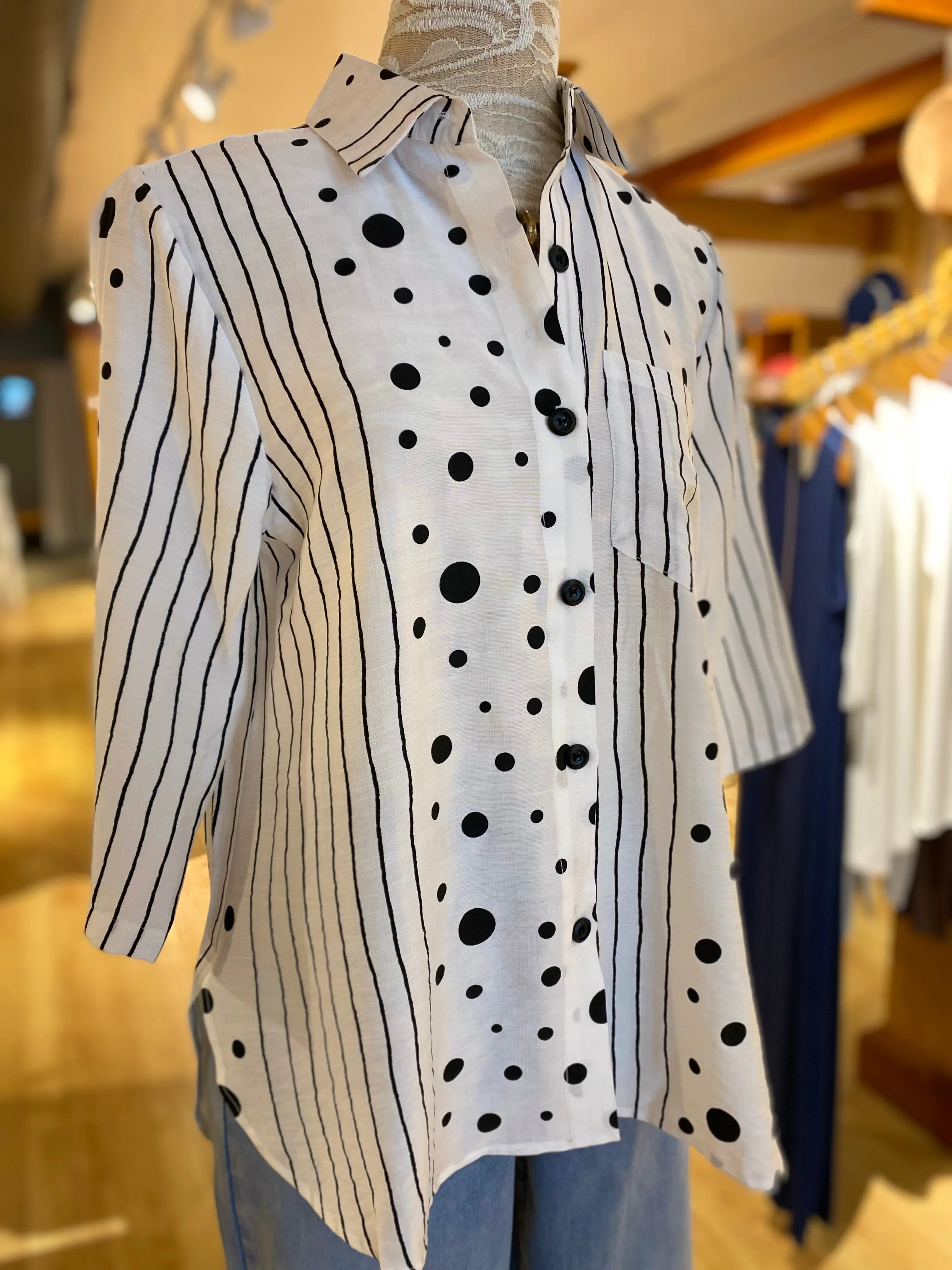 Printed High Low Shirt