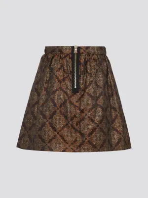 Printed Pleated Mini Skirt