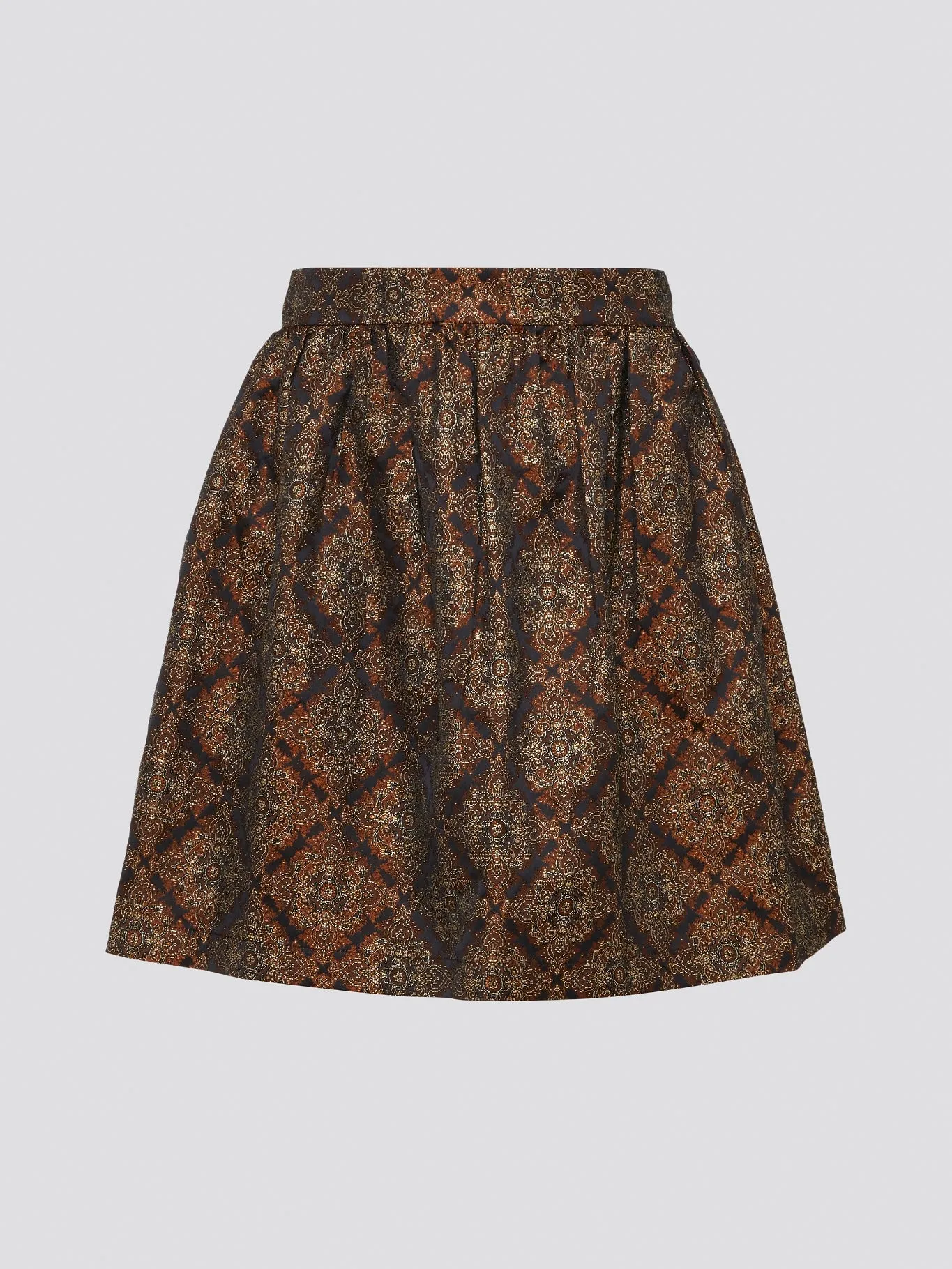 Printed Pleated Mini Skirt