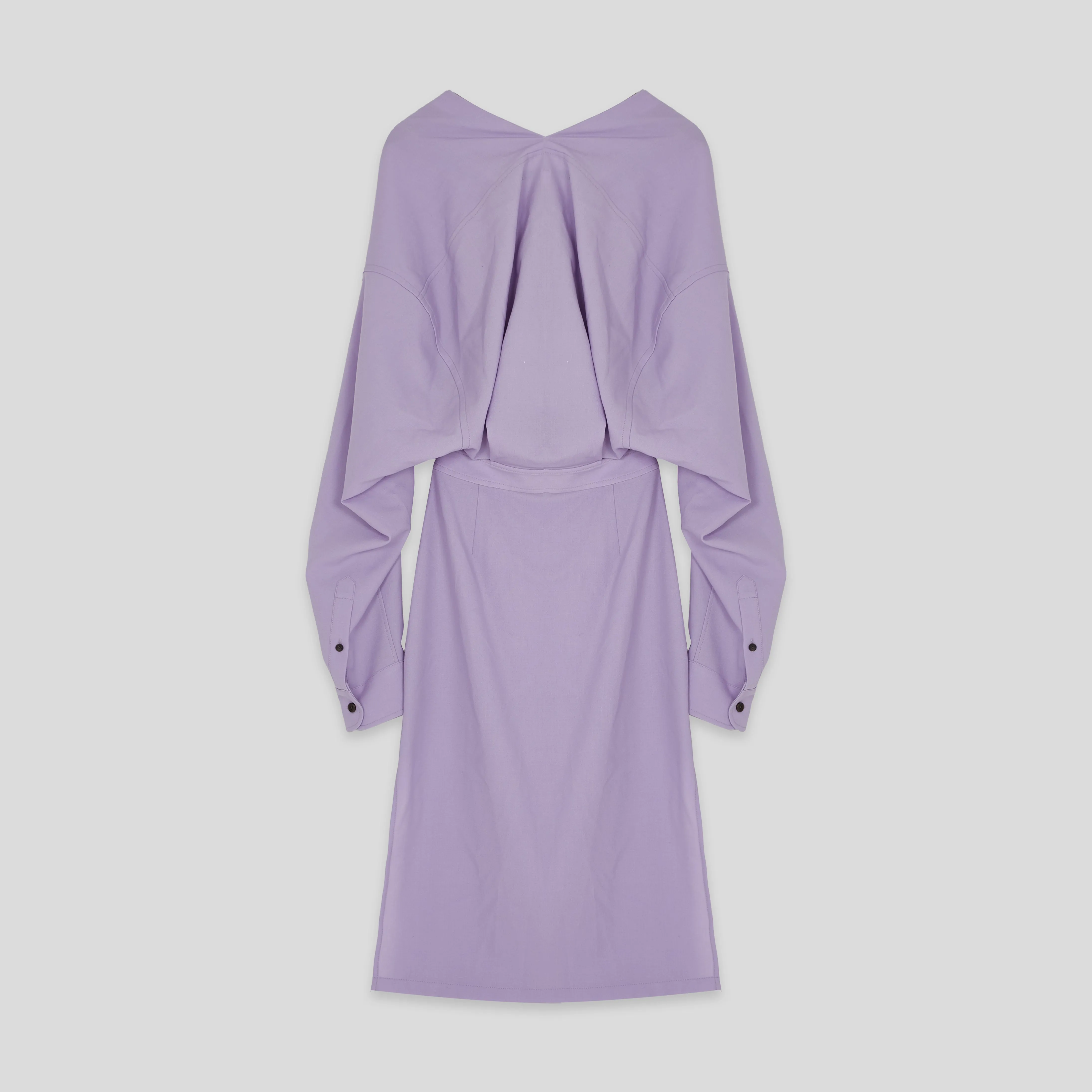 PURLE KNOTTED LS DRESS