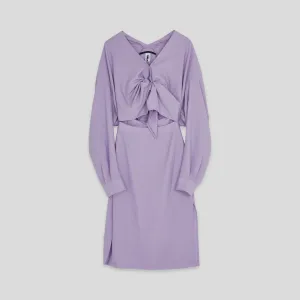 PURLE KNOTTED LS DRESS