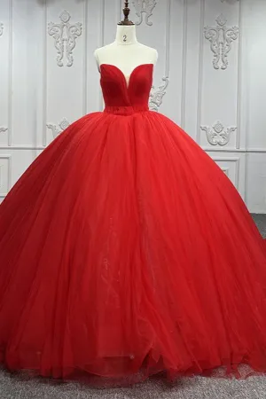 Quinceanera Dresses Simple Sweetheart Party Dresses Ruched Sleeveless Prom Dresses Ball Gown