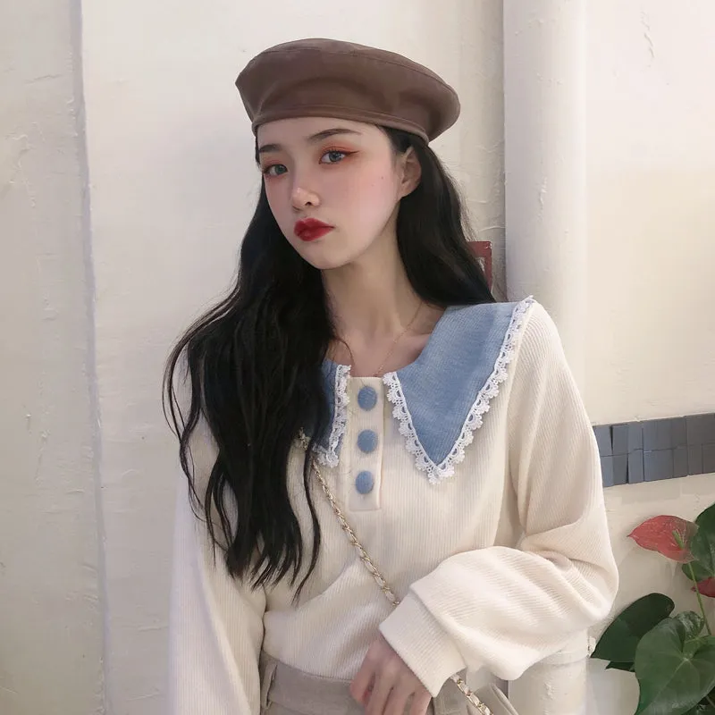 "DOLL COLLAR LONG SLEEVE" SWEATER N101602