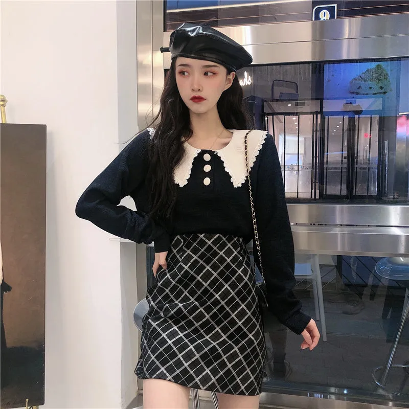 "DOLL COLLAR LONG SLEEVE" SWEATER N101602