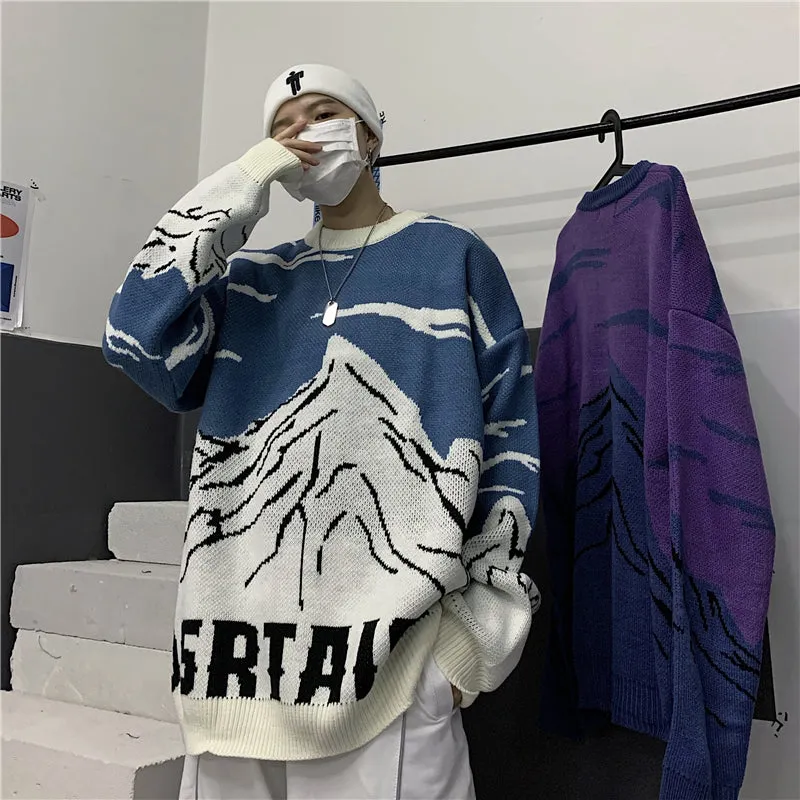 "RETRO SNOW MOUNTAIN" SWEATER N012003