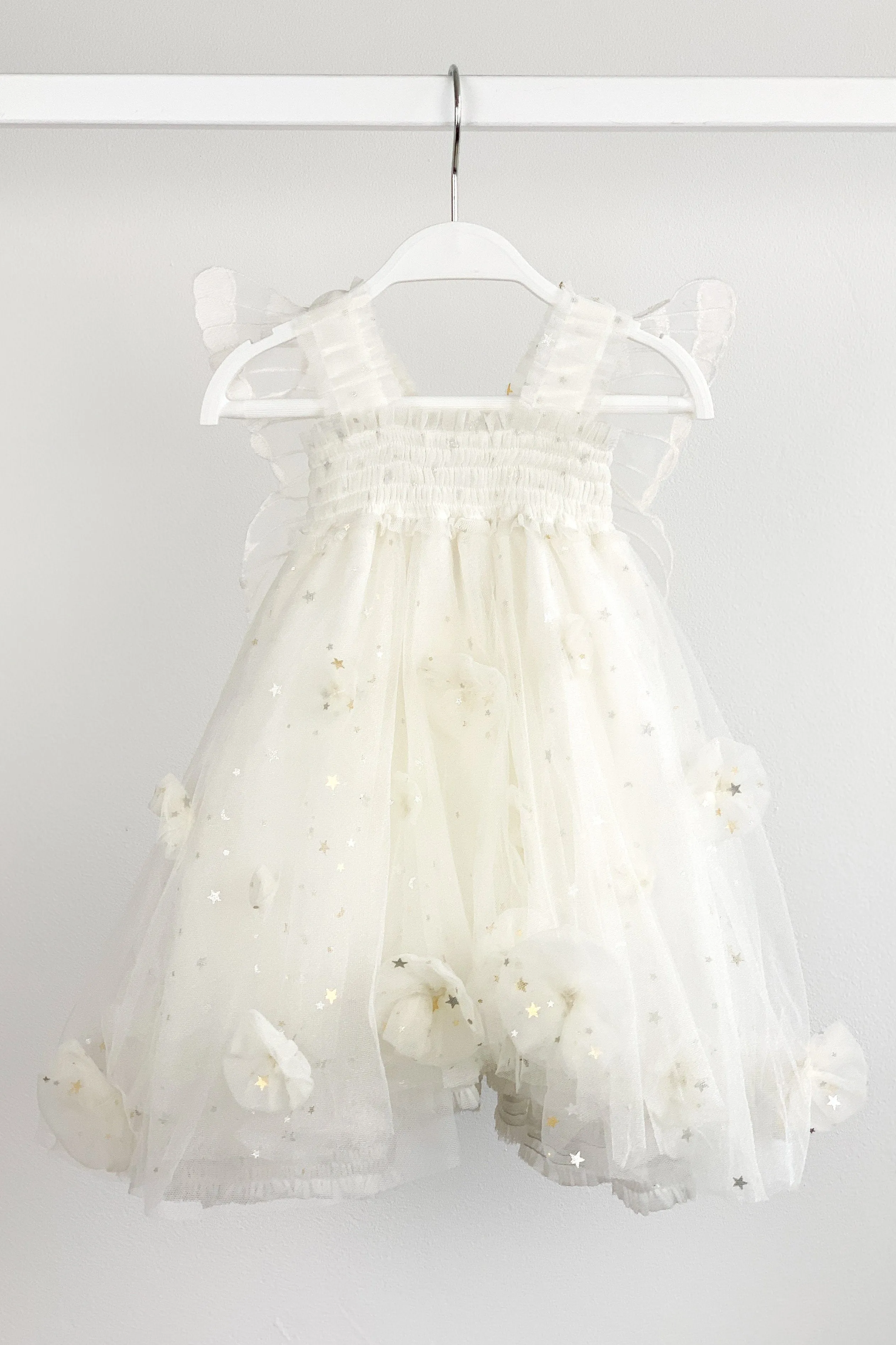 "Sabrina" White Celestial Fairy Wing Dress