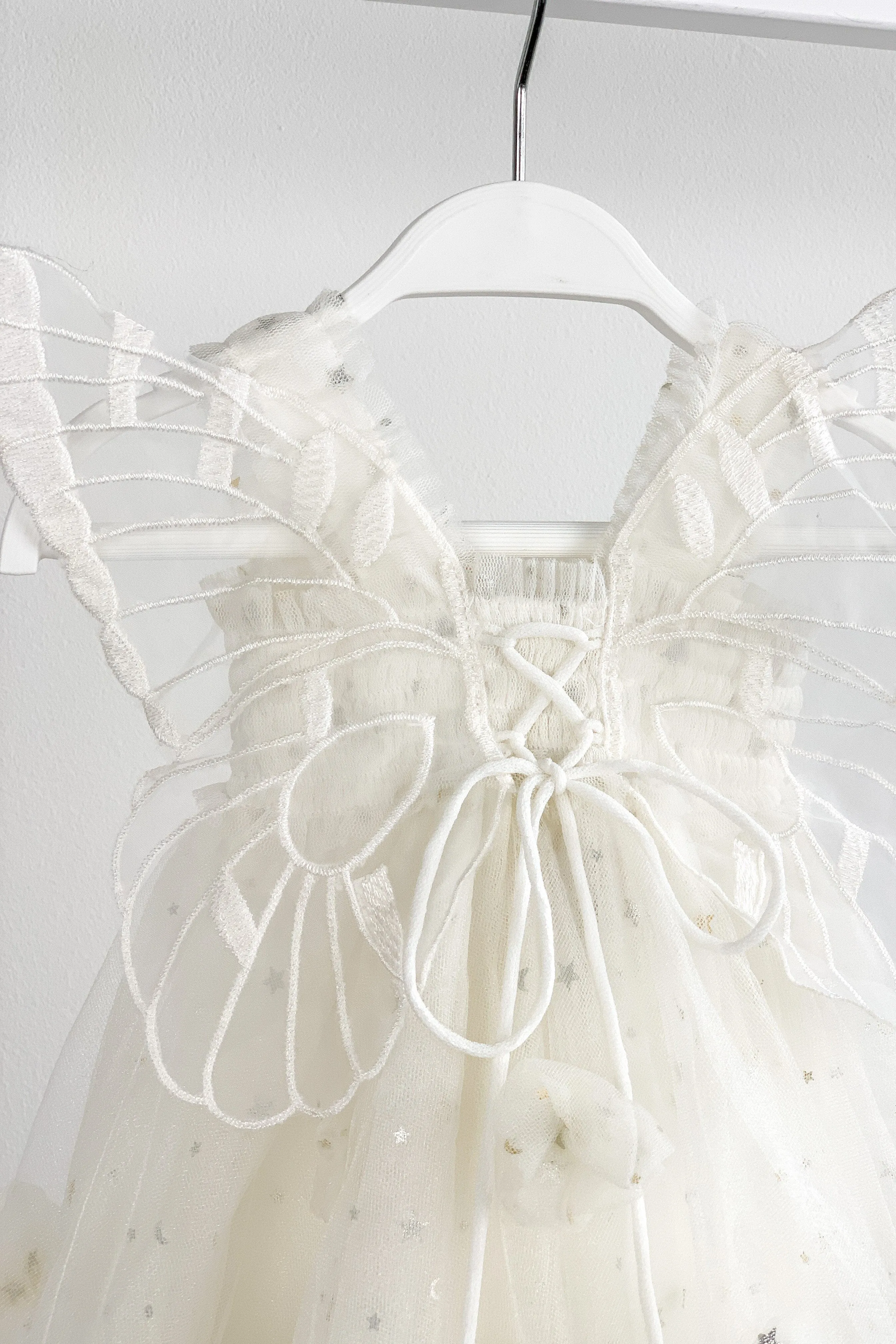 "Sabrina" White Celestial Fairy Wing Dress