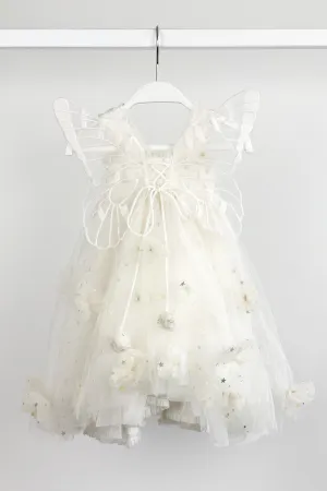 "Sabrina" White Celestial Fairy Wing Dress