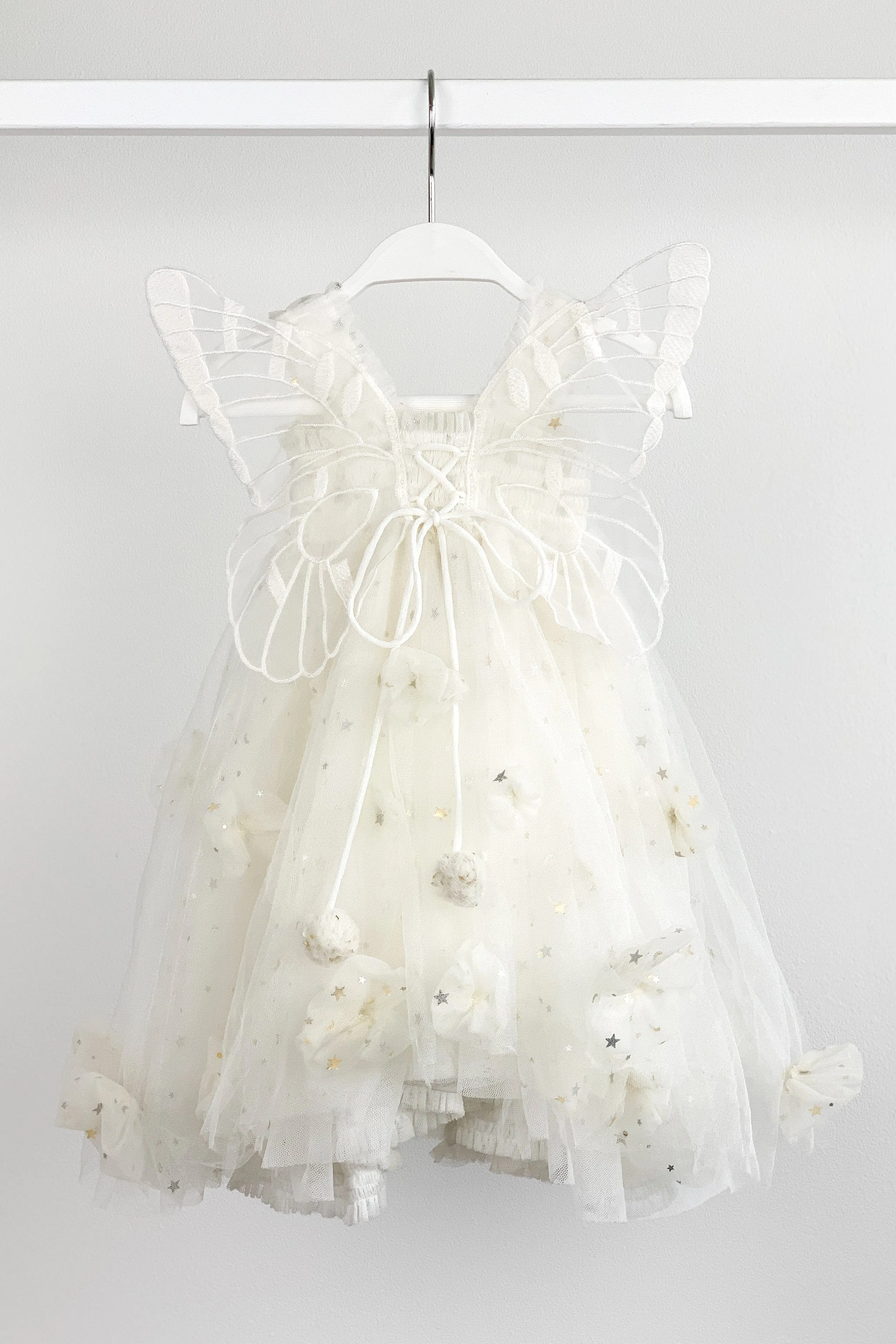 "Sabrina" White Celestial Fairy Wing Dress