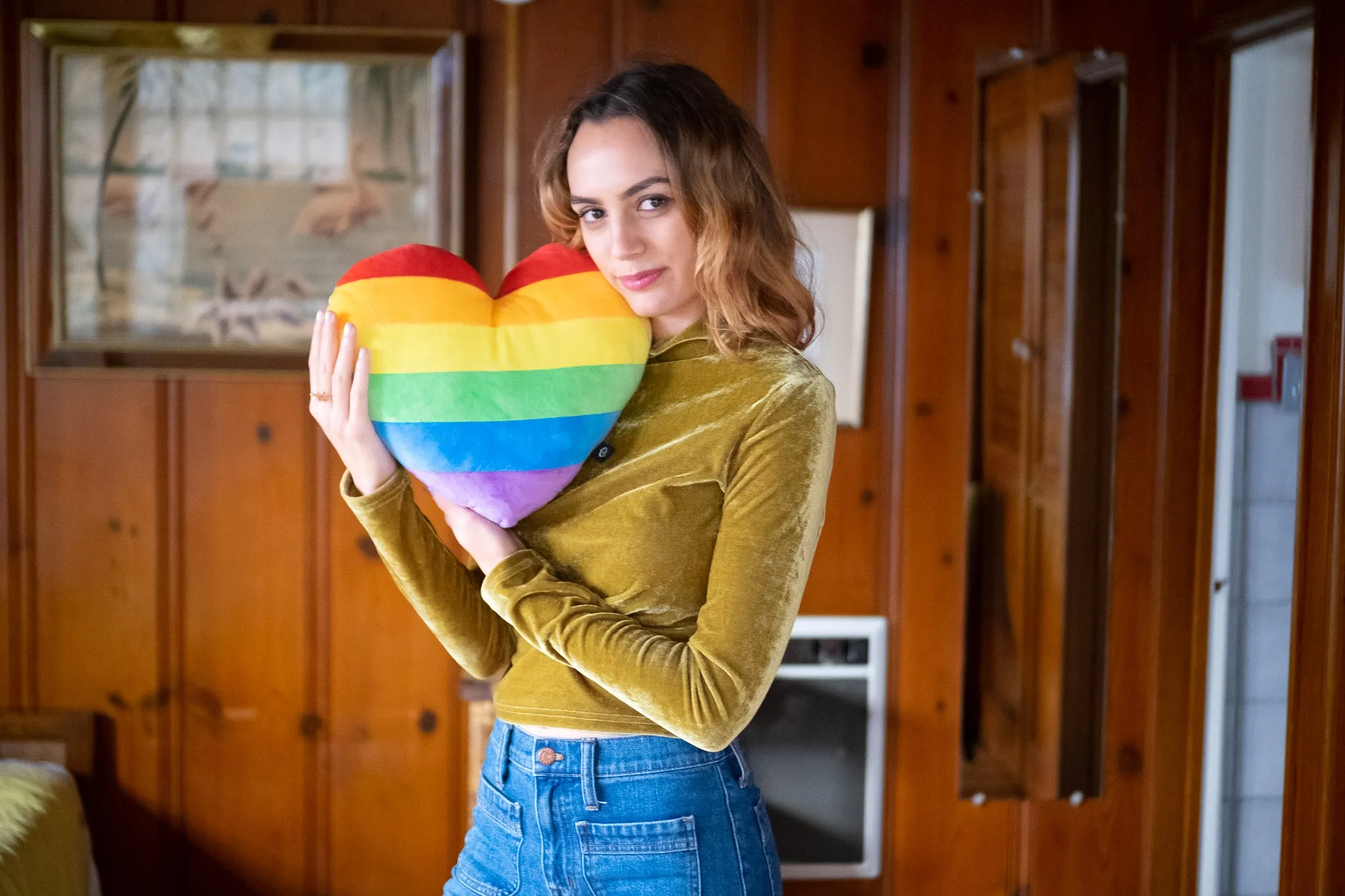 Rainbow Heart Pillow