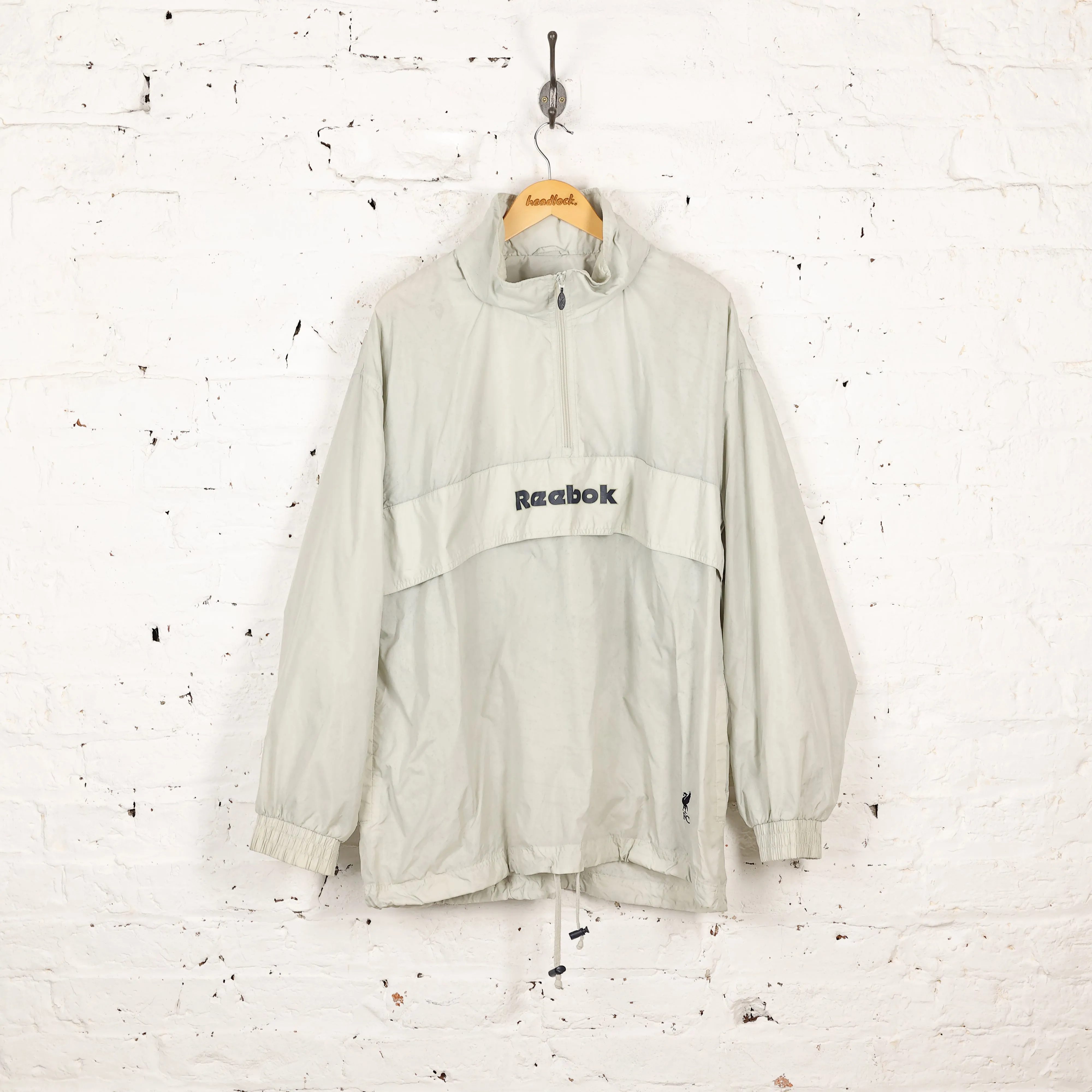 Reebok Liverpool Football 1/4 Zip 90s Shell Jacket - Beige - L