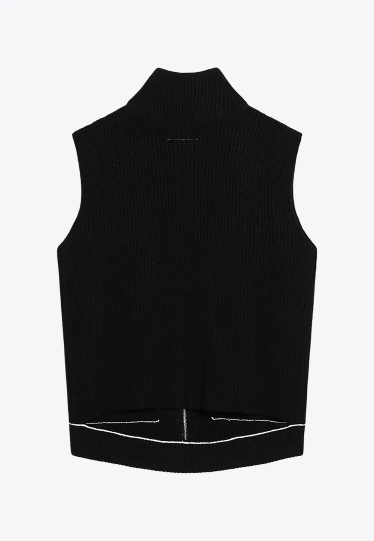 Ribbed Zip-Up Vest