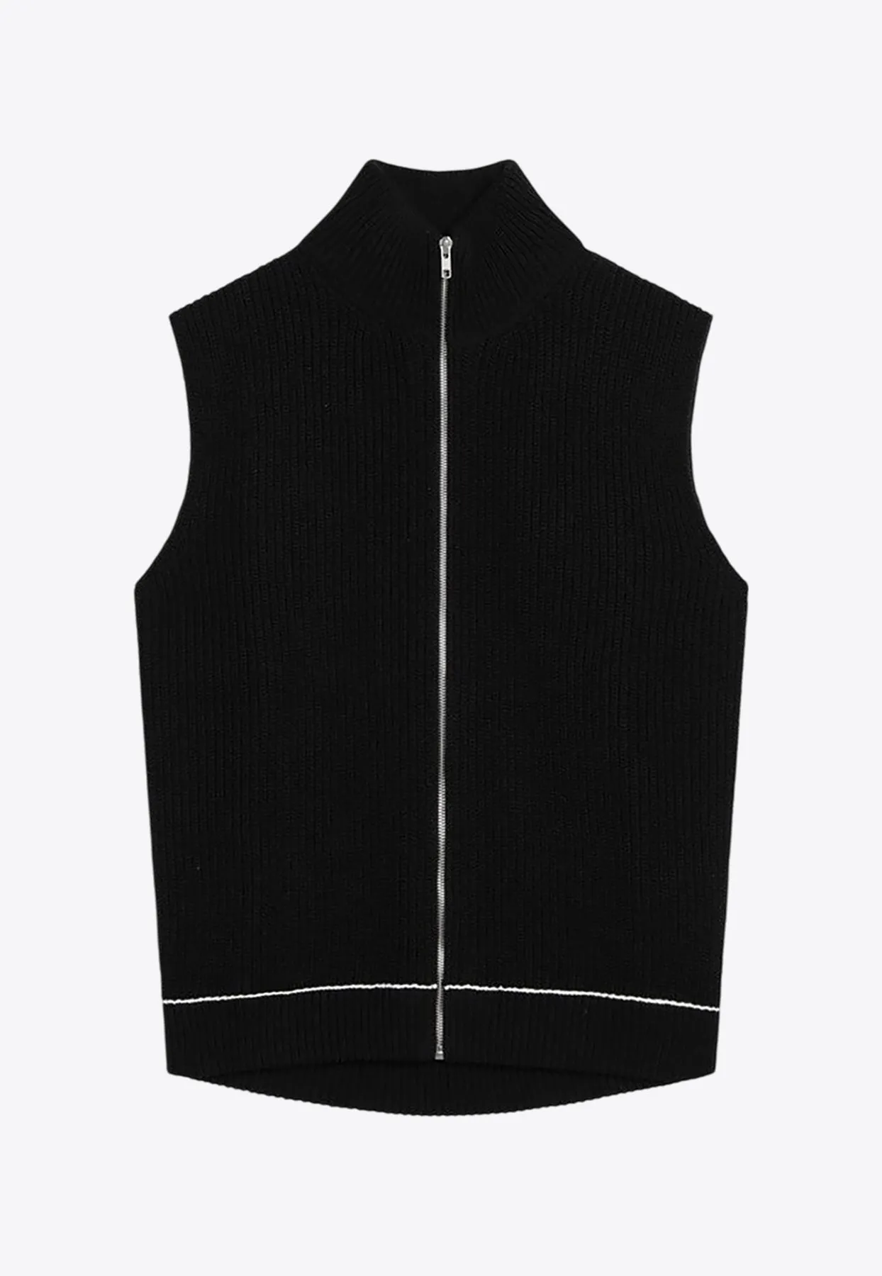 Ribbed Zip-Up Vest