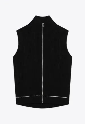 Ribbed Zip-Up Vest