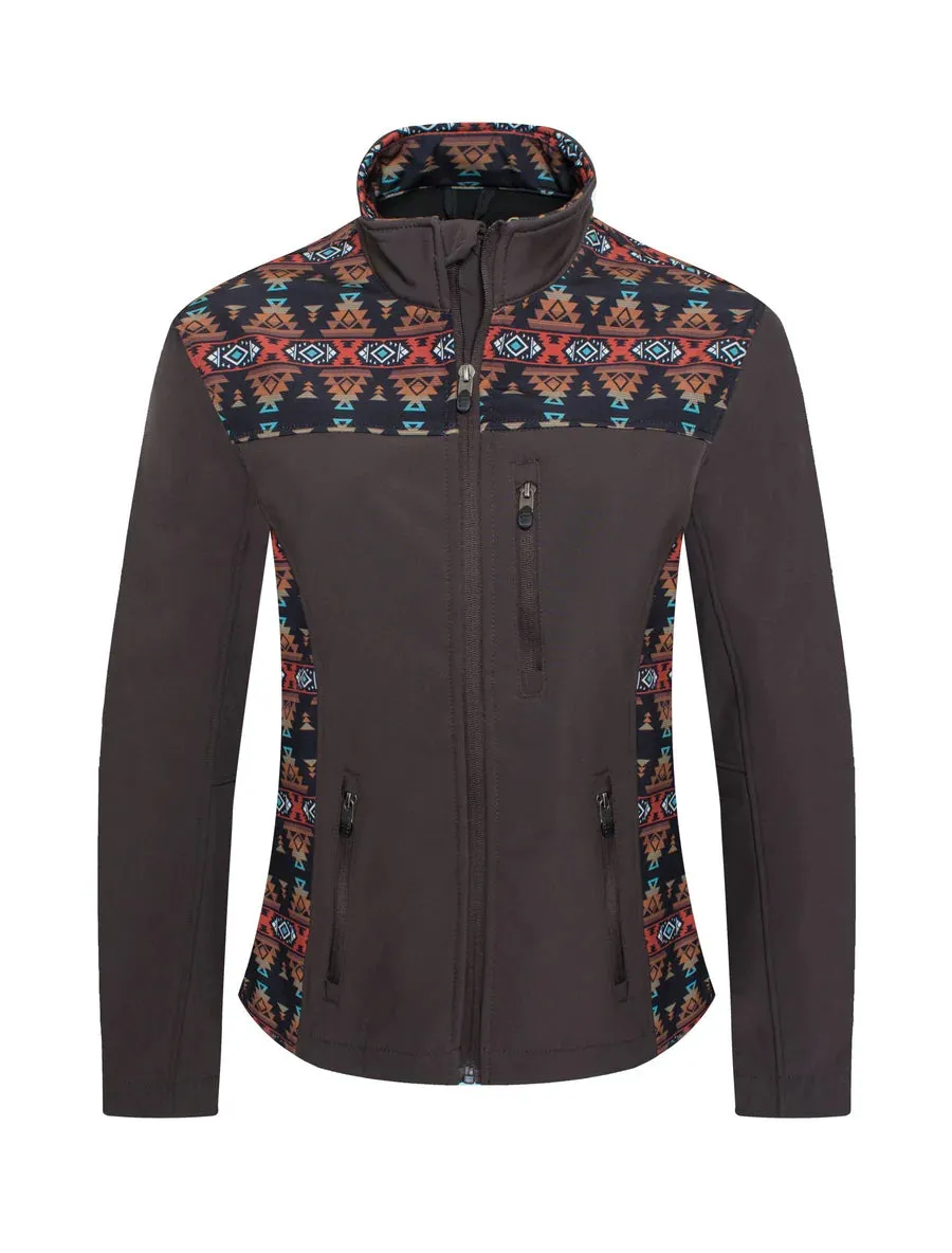 Rodeo Clothing Co. Women's Jacket - Brown with Aztec Print