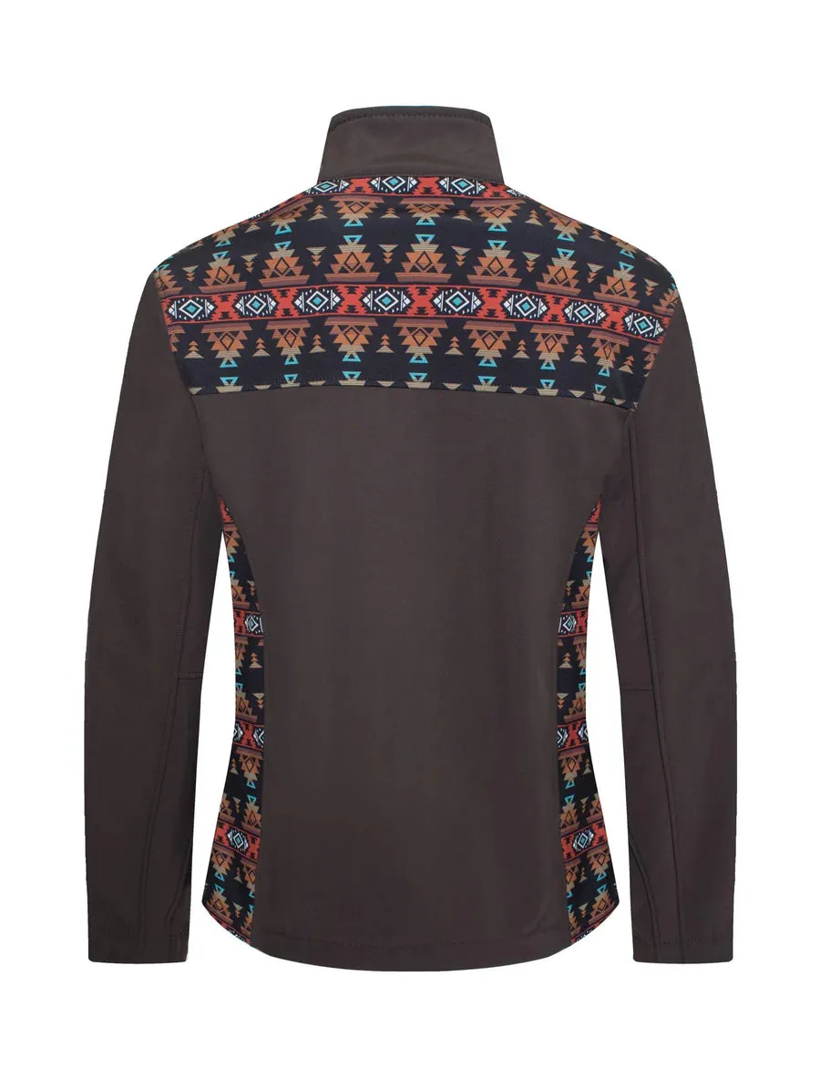 Rodeo Clothing Co. Women's Jacket - Brown with Aztec Print