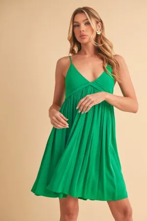 Ruched Plunge Mini Cami Dress