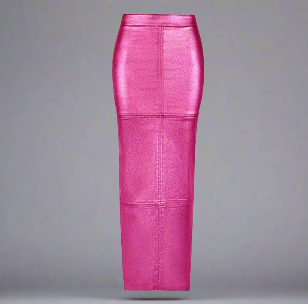 Sasha - Pu Leather Midi Skirt