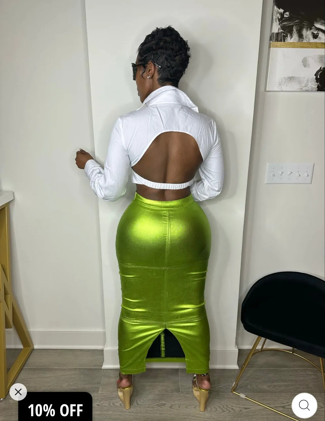 Sasha - Pu Leather Midi Skirt