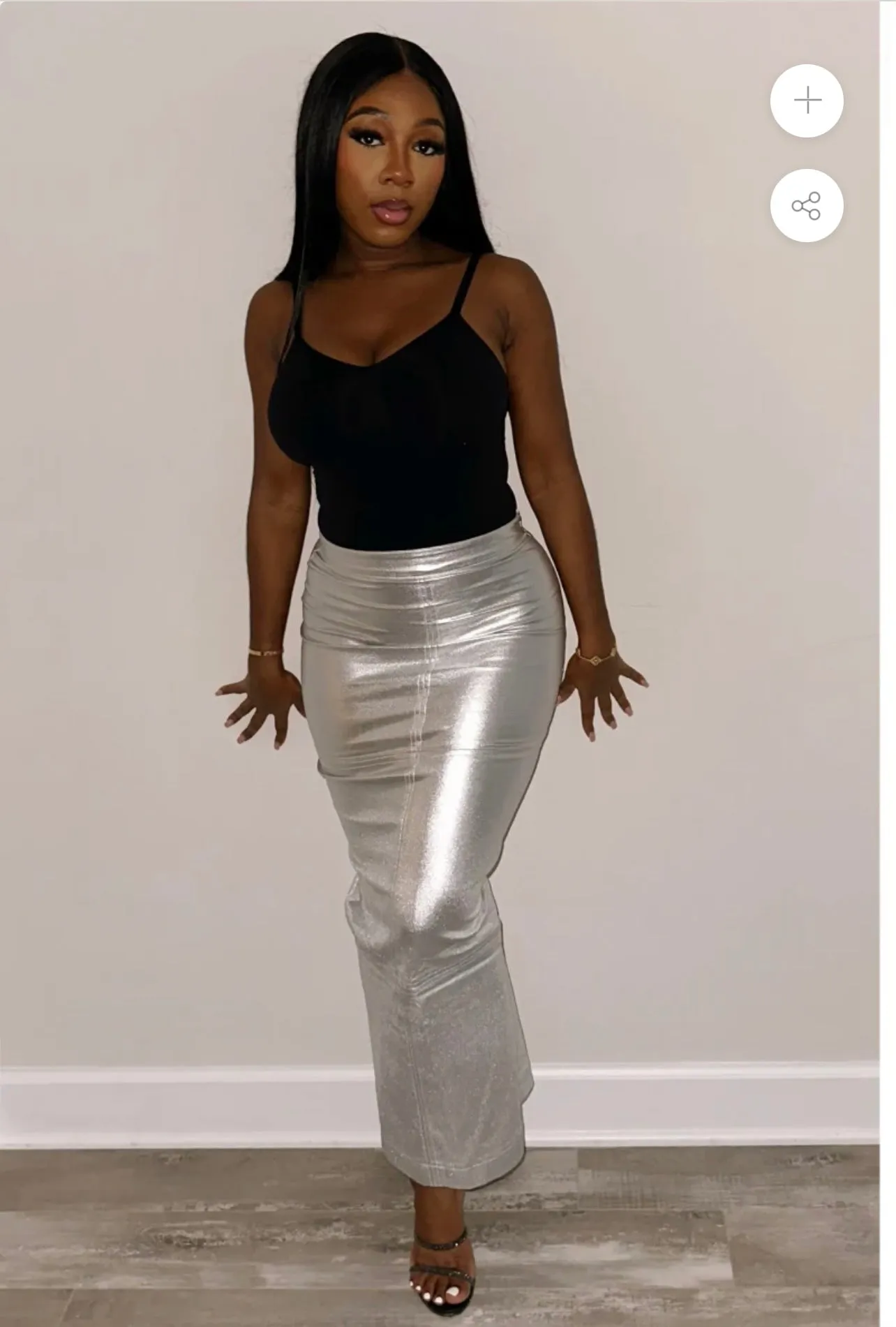Sasha - Pu Leather Midi Skirt