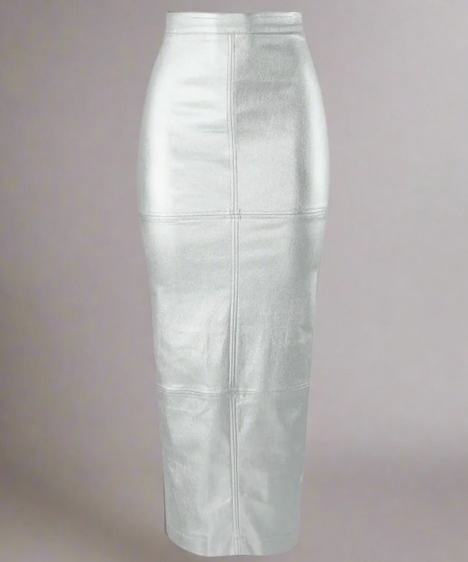 Sasha - Pu Leather Midi Skirt