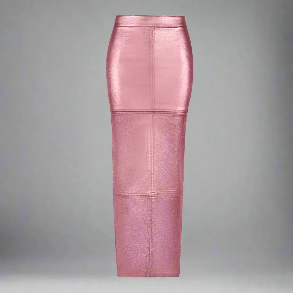 Sasha - Pu Leather Midi Skirt
