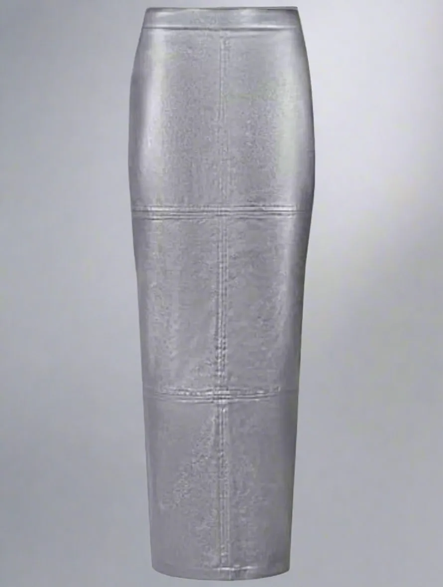 Sasha - Pu Leather Midi Skirt