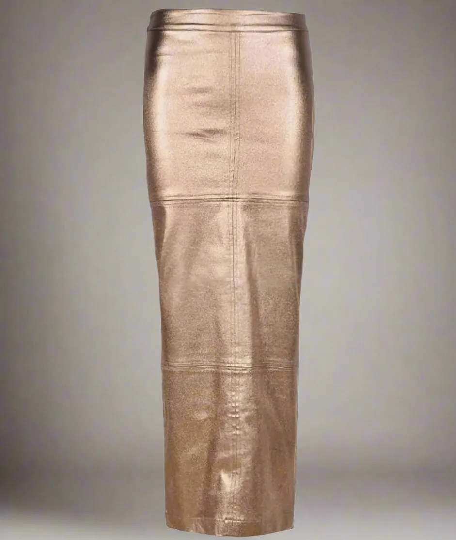 Sasha - Pu Leather Midi Skirt